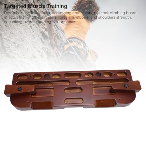 Climbing Hangboard, Wooden Fingerboard for Rock Climbing Enthusiasts, Space Saving Grip Strength Training Board with Smooth Non Burr Surface