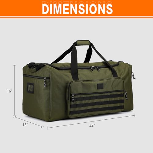 120L Extra Large Gym Duffle Bag for Men Women with Shoes Compartment Heavy Duty Tactical Sports Duffel Bag Big Football Baseball Basketball Soccer Hockey Team Equipment Bag, Green - color: Green