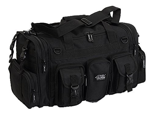NPUSA Mens Large 22" Inch Black Duffel Duffle Military Molle Tactical Gear Shoulder Strap Travel Bag - color: Black