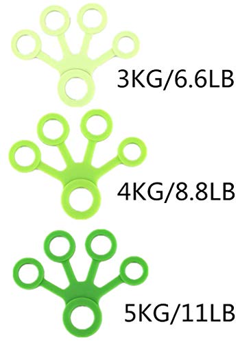 3PCS Finger Stretcher Resistance Bands Strength Trainer for Forearm Exercise Guitar Finger Strengtheners Rock Climbing 6.6 8.8 11 Pounds - color: style 3-1