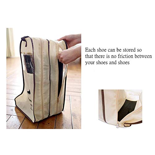 Portable 2 Pack Boots Storage,Tall Boots Storage/Protector Bag | Boots Cover (Beige)