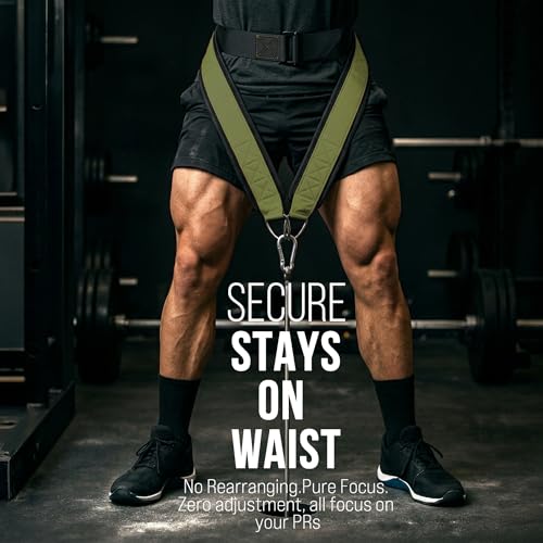 Heavy-Duty Belt for Belt Squats, Weight Training Rack Attachment, Squat Machine Accessory, Strength Training Equipment - color: Green