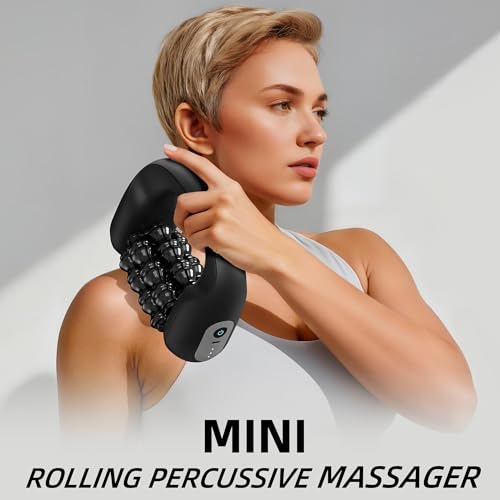 Electric Muscle Roller for Post-Workout Recovery, Deep Rolling Massager for Legs, Calves, Back & Neck, Handheld Powered Rolling Tool, Rechargeable, 3 Speed Fitness Recovery