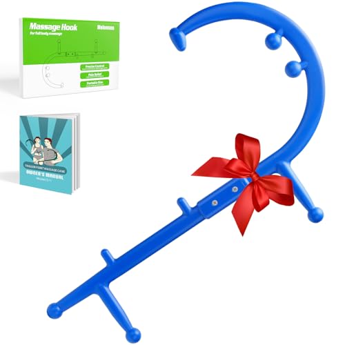 Trigger Point Massage Cane, Deep Tissue Full Body Back Neck Shoulder Self Massage Tool for Muscle Knots, Ergonomic Therapy Cane for Hard-to-Reach Areas, Lightweight Portable, FSA-HSA-Eligible, Blue - color: Blue