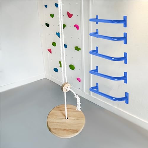 ESPETS 17 Inch Set of 6 Glossy Blue Steel Playground Handles | Playset Accessories Handles, Swingset Grab Bars, Weather-resistence Monkey Bars for Jungle Gym, Playhouse, Climbing Frame - color: Blue