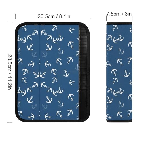 2 Pack Nautical Anchor Car Seat Straps Shoulder Pads Soft Padded Seat Belt Cushion for Kids, All Vehicles, Pressure Relief - color: Pattern 674
