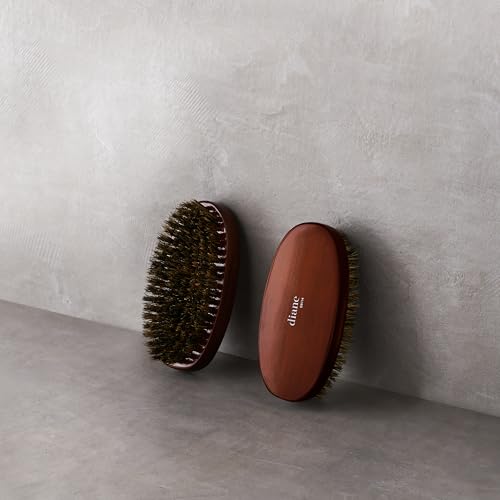 Diane Premium 100% Boar Bristle Military Wave Hair Brush for Men, Medium Firm Bristles for Thick, Curly or Coarse Hair, Use for Detangling, Smoothing, Wave Styles, Soft on Scalp, Restores Shine - style: Military Brush