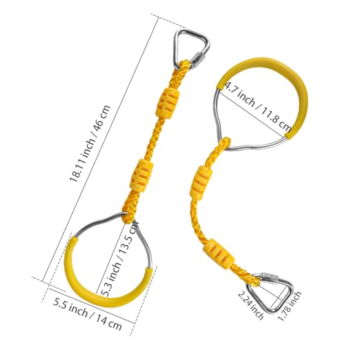 Ninja Rings Monkey Bars Swing Trapeze Bar Playground Swingset Rings Ninja Course for Kids Ninja Gymnastic Rings Backyard Ninjaline Obstacle Accessories (6 Color)