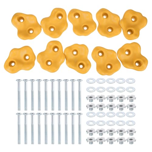 PATIKIL Rock Climbing Holds, Climbing Rock Wall Grips Play Set - color: Yellow, size: B-Large
