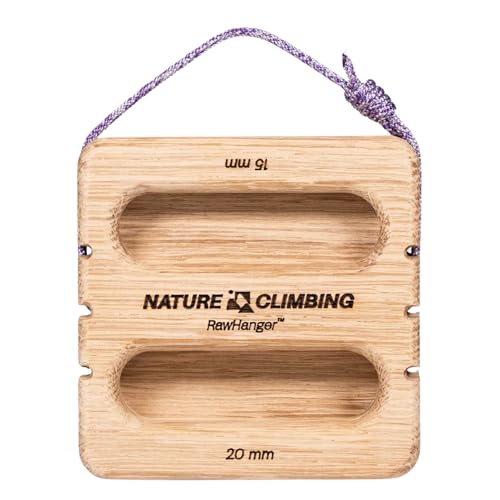 Portable Hangboard | Rock Climbing Hangboard | Hang Board for Climbing | Fingerboard | Strengthen Your Fingers | Bouldering Gifts | Hard Wood - color: Raw Oak