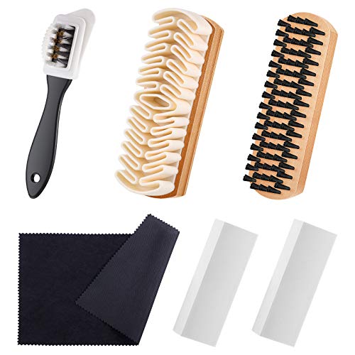 6 Pcs Suede and Nubuck Brush Kit and Eraser Set for Cleaning Shoes Boots High Heels