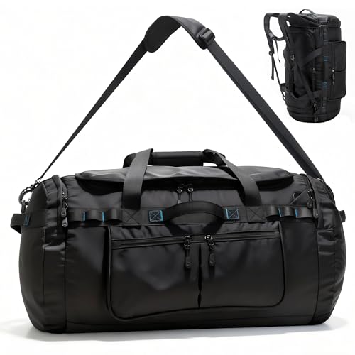 Large Travel Duffle Backpack for Men Women with Straps, 45L/60L/90L Waterproof Gym Duffel Bag with Shoes Compartment for Hiking, Camping, Gym, Overnight (60L) - size: 60L