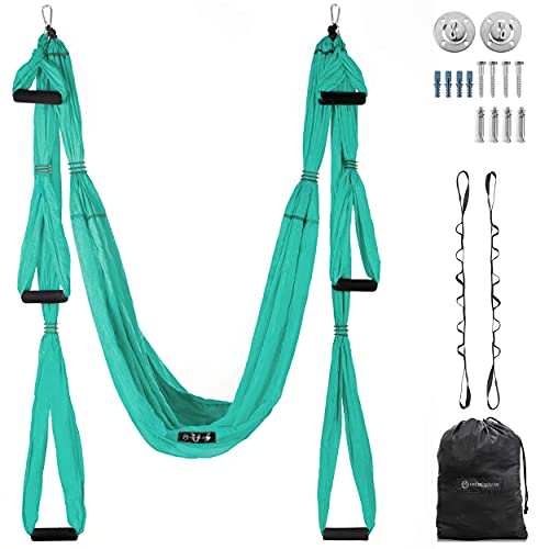 UpCircleSeven Aerial Yoga Swing Set Ceiling Mount Accessories - color: Turquoise