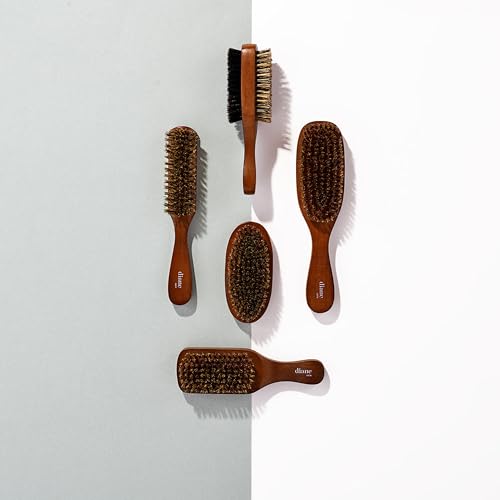 Diane Premium 100% Boar Bristle 2-Sided Club Brush for Men, Medium Firm Bristles for Thick, Curly or Coarse Hair, Mens Brush for Detangling, Smoothing, Wave Styles, Soft on Scalp, Restores Shine - style: 2-Sided Club Brush