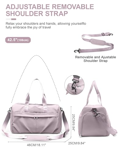 Gym Bag for Women Duffle Bag with Shoe Compartment Yoga Mat Bag Sports Workout Bag Weekend Overnight Bag, Light Pink - color: A23- Light Pink