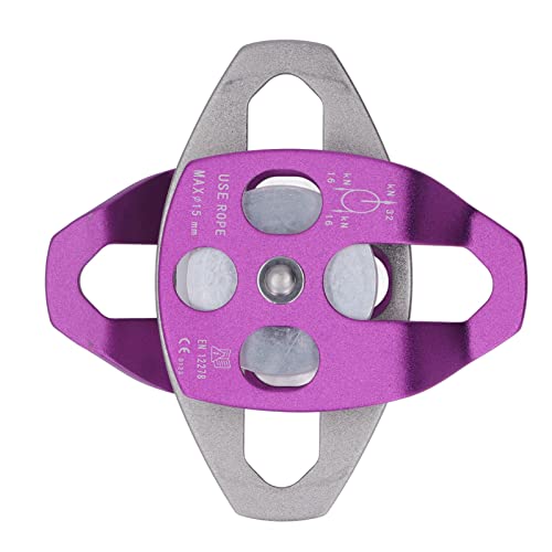 Climbing Pulley, Double Side Swing High-Strength Aluminum 360° Rotation for Rock Climbing, Construction, Aerial Work