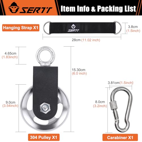 SERTT Cable Pulley Wheel for Home Gym Pulley System, Upgraded 90mm Aluminium Alloy Gym Pulley for Maximum 660LBS Load - color: Silver, style: [1 Pack]