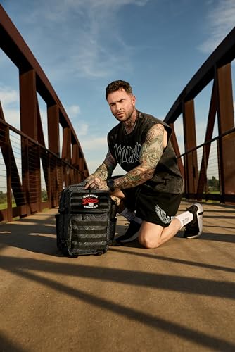 WOLFpak 35L Athletic Gym Backpack - Durable 1000D Waterproof Oxford Material with MOLLE Webbing, Laptop Pocket - color: Strength Club