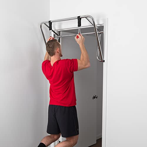 Body-Solid (PUB34) Adjustable Doorway Pull Up Bar, Chin Up Bar for Door Frame Strength Training Pull-Up Bars, Secure Door Mount Exercise Bar, 300 lb Capacity for Home Gym