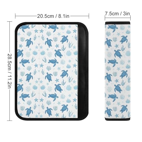 2 Pack Breathable Car Seat Straps Shoulder Pads for Elderly Support, All Vehicles, Blue Turtle Seat Belt Cushion, Neck and Shoulder Support - color: Pattern 462
