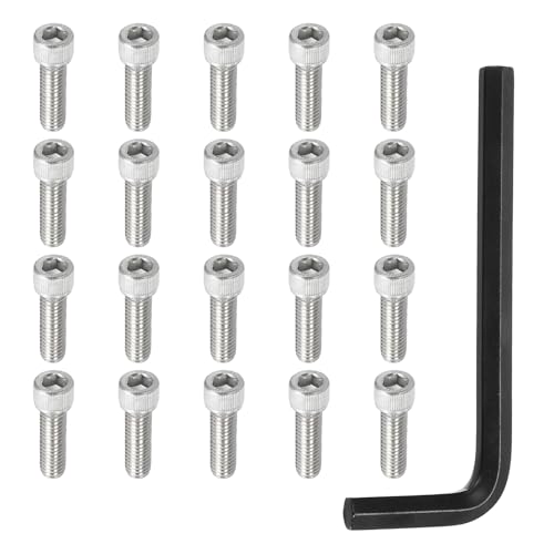 PATIKIL 3/8"-16 x 1-1/4" Socket Head Screws Cap Bolt, 10Pcs 304 Stainless Steel Hexagon Socket Screws with Hex Wrenches Full Thread for Road Bicycle Mountain Bike Auto, Silver/Black - color: Silver/Black, size: 3/8"-16 x 1-1/4"