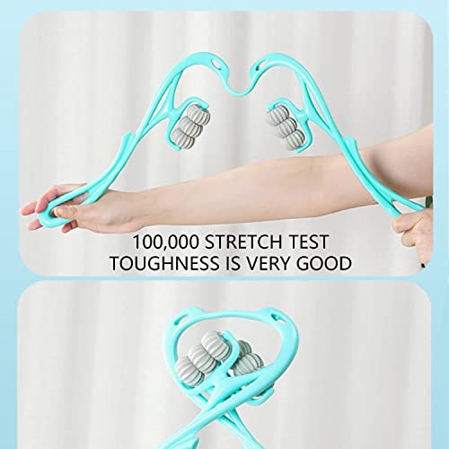 HaSeftni Trigger Point Roller Massager Tool with 6 Balls for Pain Relief deep Tissue Handheld Suitable for Legs Waist Neck and Shoulder Massage Relaxer (Blue)