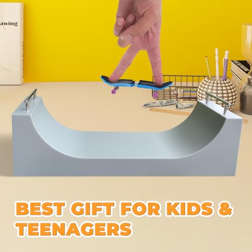 DYNWAVE Mini Finger Skateboard Ramp, U-Shaped Fingerboard Park Ramp for Skill Training and Hand-Eye Coordination - size: U Ramp