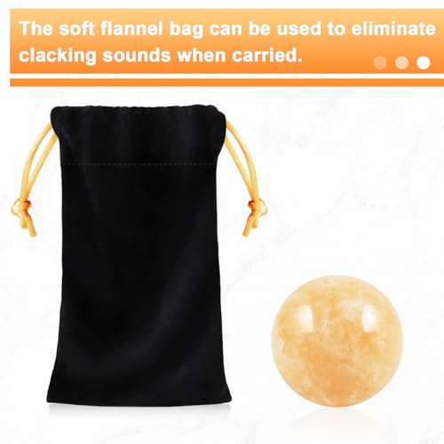 Learay 2Pcs Baoding Balls, Boading Balls for Hand Therapy, Beige, 1.57 inch | Chinese Health Exercise Massage Balls with Carry Pouch for Stress Relief Meditation Ball - color: Beige/1.57 Inch