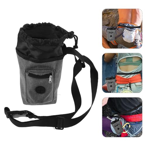 Hemobllo Anti-Slip Oxford Cloth Climbing Chalk Bag with Zippered Pocket and Secure Closure Gymnastics and Rock Climbing Chalk Bucket with Portable Waist Pouch for Outdoor Training