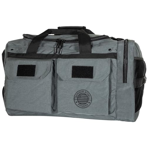 Serious Steel Fitness Gym Bag, 1000D Nylon Duffel Bag, Heavy Duty (Grey - Big Bud 2.0) - color: Grey, style: Duffel Bag (Big Bud)
