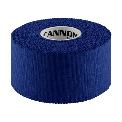 Cannon Sports Premium Athletic Tape - 1.5” x 45 Feet Per Roll - Easy Tear, No Sticky Residue, Very Strong, Hypoallergenic and Latex Free - Ideal for Sprains, Strains, First Aid - Pack of 3 (Blue) - color: Blue