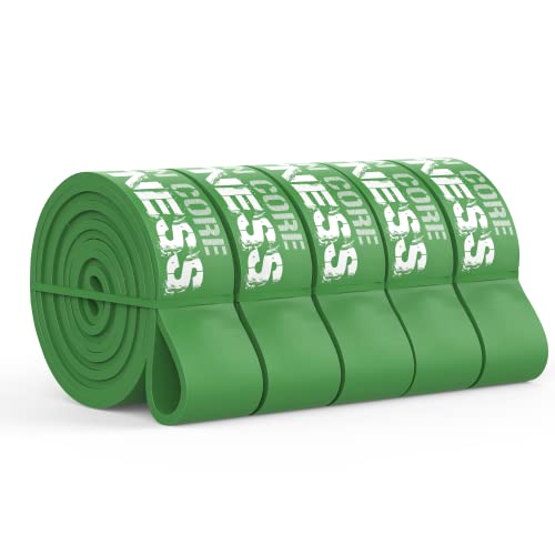 Gym Quality Long Resistance Bands Multi Pack of 5- Loved by Fitness Pros for Group Workouts in Gyms, Boxes, Studios and Bootcamps. Perfect for Pull Ups, Strength Training, Mobility - color: #5 Green, X-Large