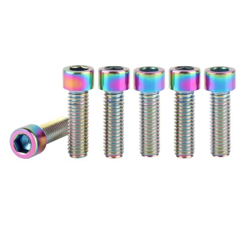 6Pcs Bike Screws M6x10 12 16 18 20 25 30 35mm Stainless Steel Socket Head Cap Allen Hex Bolt (Ranibow, M6 x18mm) - color: Ranibow, size: M6 x18mm