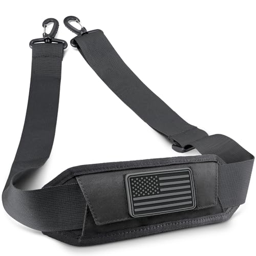 WYNEX Shoulder Strap, 55 inch Universal Bag Strap Replacement with Pad | Single Shoulder Strap with Detachable Thick Pad, Crossbody Bag Strap for Tactical Pouch Tool Bag Messenger Bag Luggage Duffle - color: Black, size: 2“ Strap
