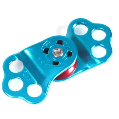 Climbing Pulley,30KN Three Holes Ball Bearing Single Pulley,Rock Climbing Pulley for 14mm Rope Hauling, Rock Climbing, Rescue Applications, Zipline Sports Etc