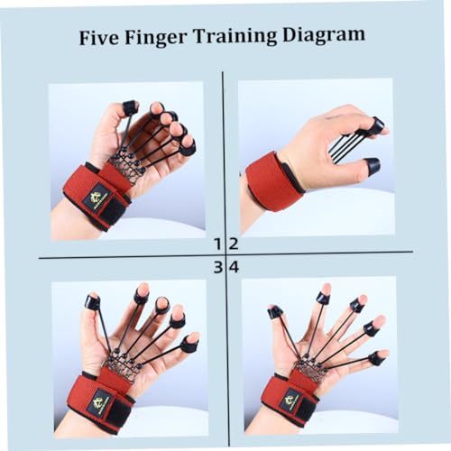 Finger Stretcher Exerciser Grip Strength Trainer 60lb Finger Extensor Trainer Finger Resistance Band Finger Strengthener for Hand Red 18x5 Cm