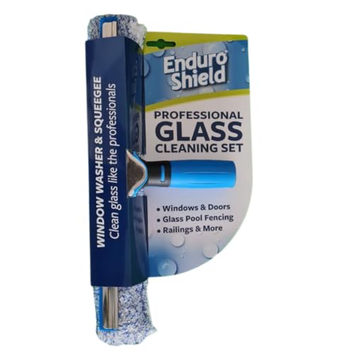 EnduroShield Professional Squeegee & Window Washer Cleaning Combo | Professional Window Cleaning Tool | Streak-Free Results | Ergonomic Design | Reusable - size: Combo: Squeegee with Window Washer