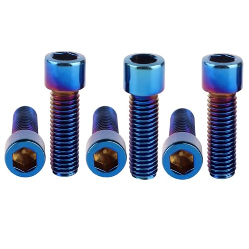 6Pcs Bike Screws M6x10 12 16 18 20 25 30 35mm Stainless Steel Socket Head Cap Allen Hex Bolt (Burnt Blue, M6 x20mm) - color: Burnt Blue, size: M6 x20mm