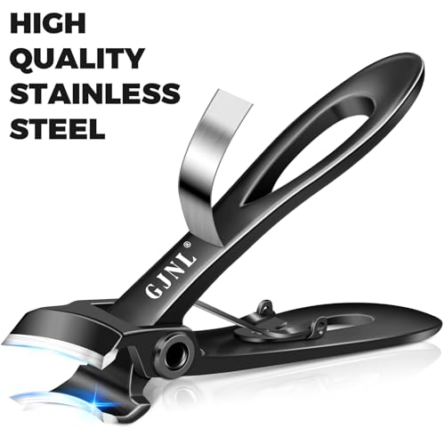Slanted Curved Toenail Clippers for Seniors Toenails | Heavy Duty Nail Clippers for Men Thick Nails with Wide Jaw Opening, Black - color: Black Slanted Head