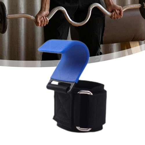 Menolana Fitness Weight Lifting Hook for Men Women Exercise Strength Training Thick Wrist Padding Weight Lifting Grip for Shrugs Rows, Blue