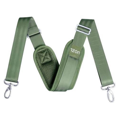 Shoulder Straps 79 inch Adjustable with Thick Soft Fixed Shoulder Pad | with Metal Swivel Hooks for Laptop Bag, Messenger Bag, Tool Bag, Camera,Luggage,for Mens and Womens - color: Green