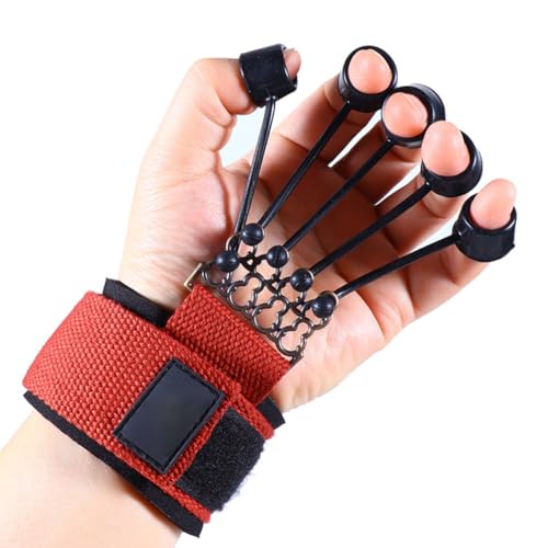 Finger Stretcher Exerciser 60LB Finger Extensor Trainer Finger Resistance Band Finger Strengthener for Hand Red 18x5 cm, Finger Exerciser