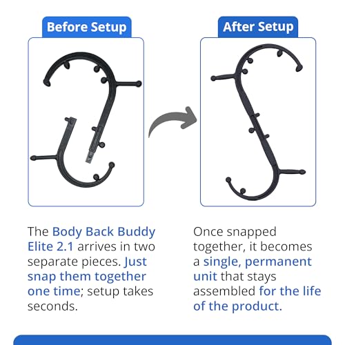 Body Back Buddy Elite FSA Eligible Trigger Point Massage Tool, Neck and Back Massager Handheld, Manual Self Massager, Massage Cane, Muscle Knot Remover with Instructions, 2-Pack Bundle (Black) - color: Black, size: Elite Bundle