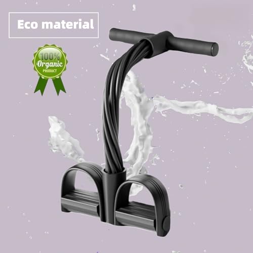 Resistance Bands for Exercise,6-Tube Elastic Yoga Pedal Puller Resistance Band, Natural Latex Tension Rope Fitness Equipment, for Abdomen/Waist/Arm/Leg Stretching Slimming Training - color: Black