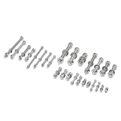 M5 M6 M8 M10 Metric Machine Bolt Assortment 304 Stainless Steel Cylindrical Head Screws and Bolt Hex Socket Head Cap Machine Screws Kit - color: X14-large-365 M5 M6 M8 M10 Socket Cap(silver)