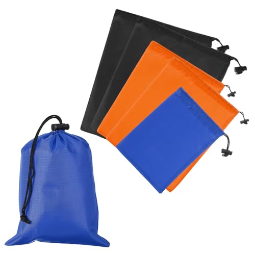 Drawstring Bag with Toggle, Stuff Sack String Waterproof Travel Storage Bags Cinch Stuff Pouch -Fitting for Yoga - color: Sapphire Blue/Orange/Black