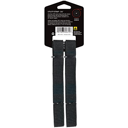 GEAR AID Utility Straps with Side-Release Buckle, Secure and Compress Camping, Biking, Hunting, Boating Gear, 3/4" Width, 60" Length - size: 3/4" x 60", style: 2 Straps