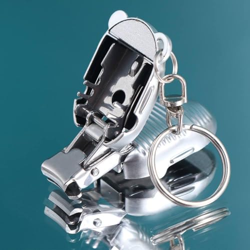 Stainless Steel Nail Clipper Keychain Suitcase Shape Nail Cutter Car Keyring Foldable Portable Repair Finger Tools - color: Silver