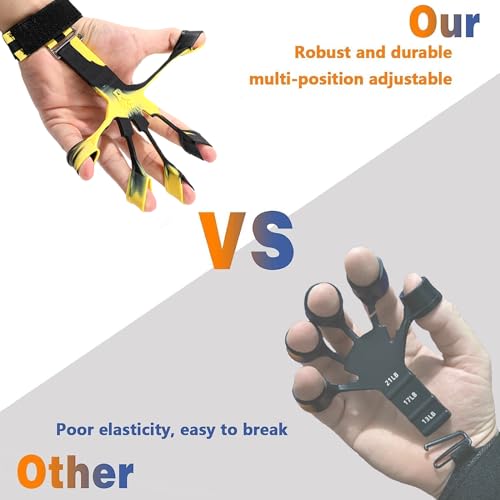 Grip Strength Trainer with Forearm Strengthener, Hand Grip Strengthener, Hand Extension Exerciser, Stress Relief Ball and Hand Grip Strengthener for Muscle Building and Injury Recover(5 PCS) - color: N-B+Yellow