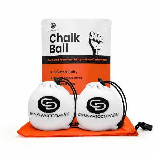 Gym Chalk Balls & Storage Bag, Superior Grip & Less Mess, 120g | Refillable chalk balls for climbing, rock climbing, bouldering, gymnastics, weightlifting & workout